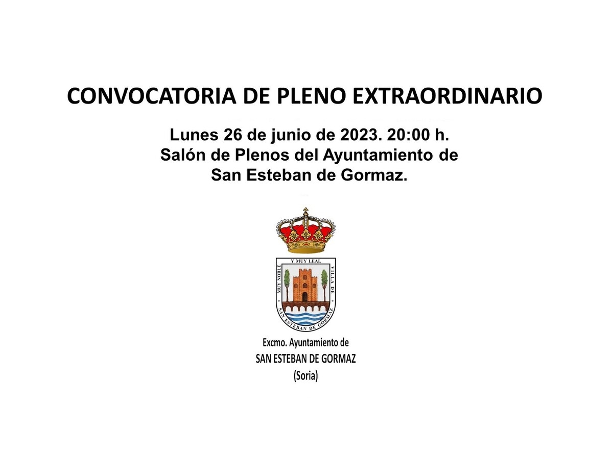 Pleno extraordinario: 26 de junio