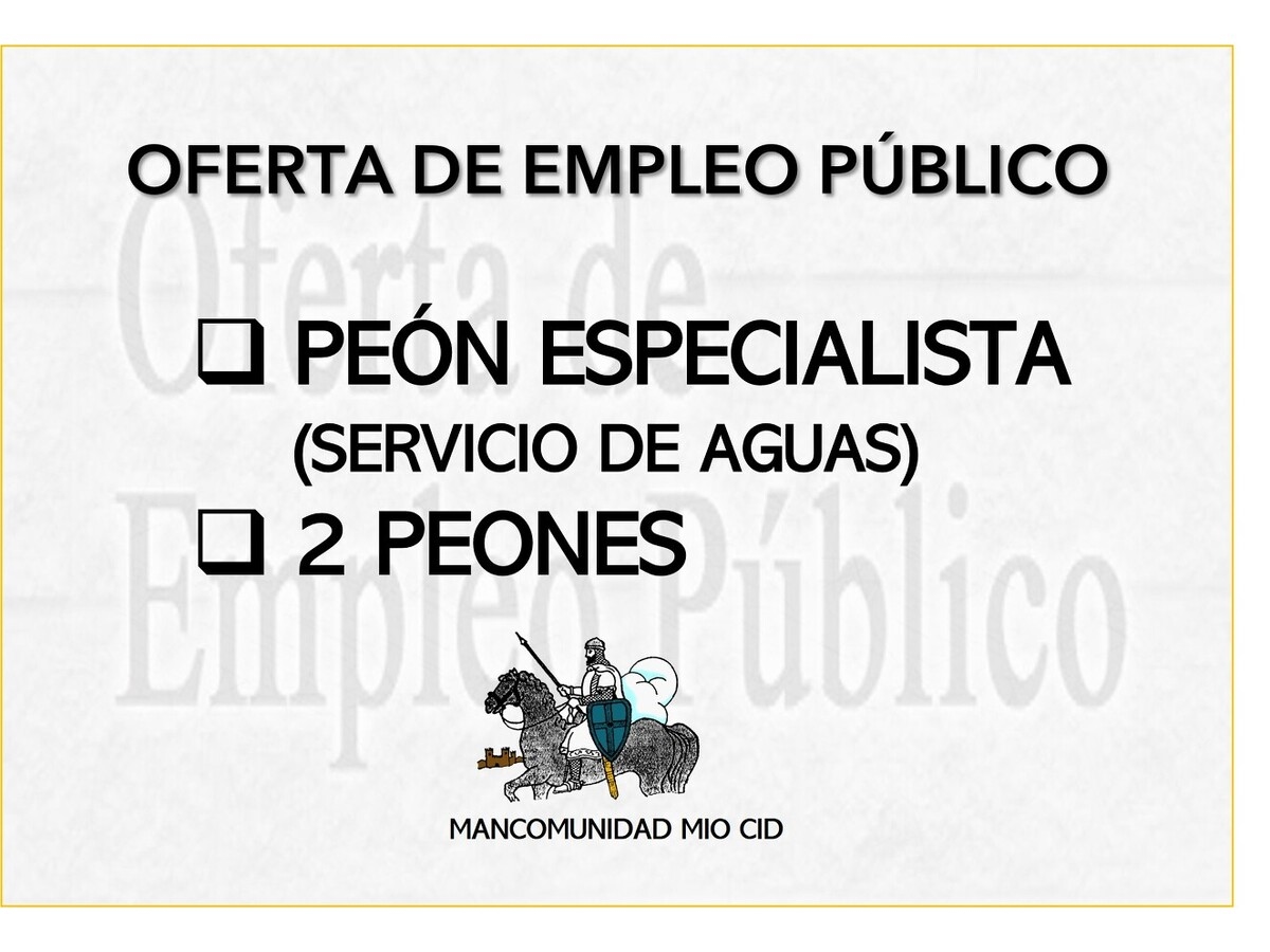 Ofertas de empleo: Mancomunidad Mio Cid