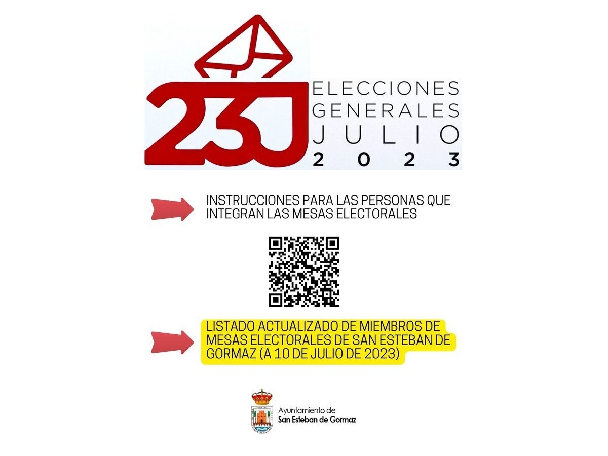 Elecciones 23J: Listado actualizado de miembros de mesa