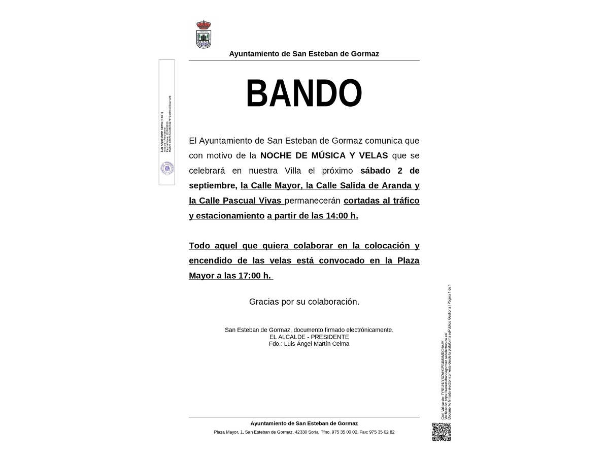 Corte de tráfico: Noche de música y velas