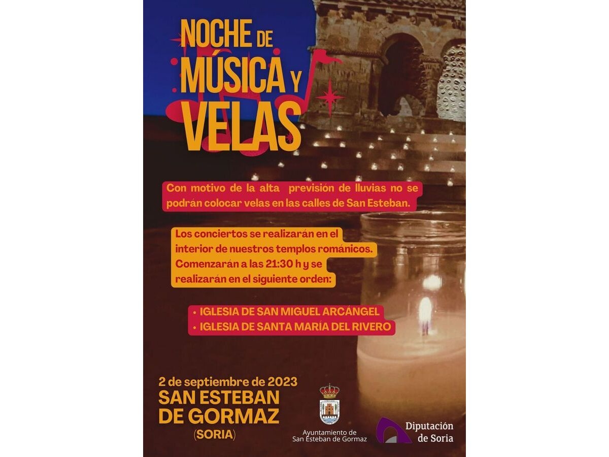 Cambios en la Noche de Música y Velas