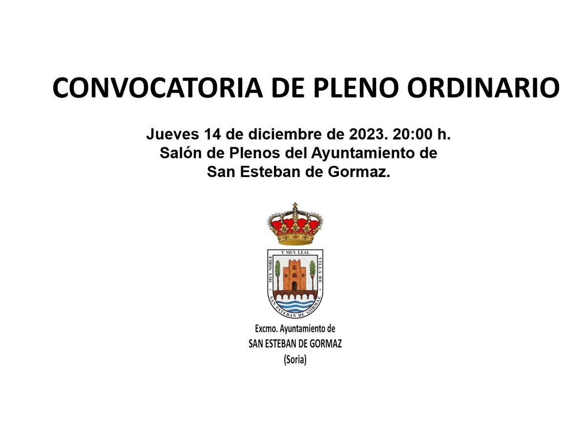 Pleno Ordinario 14 de diciembre