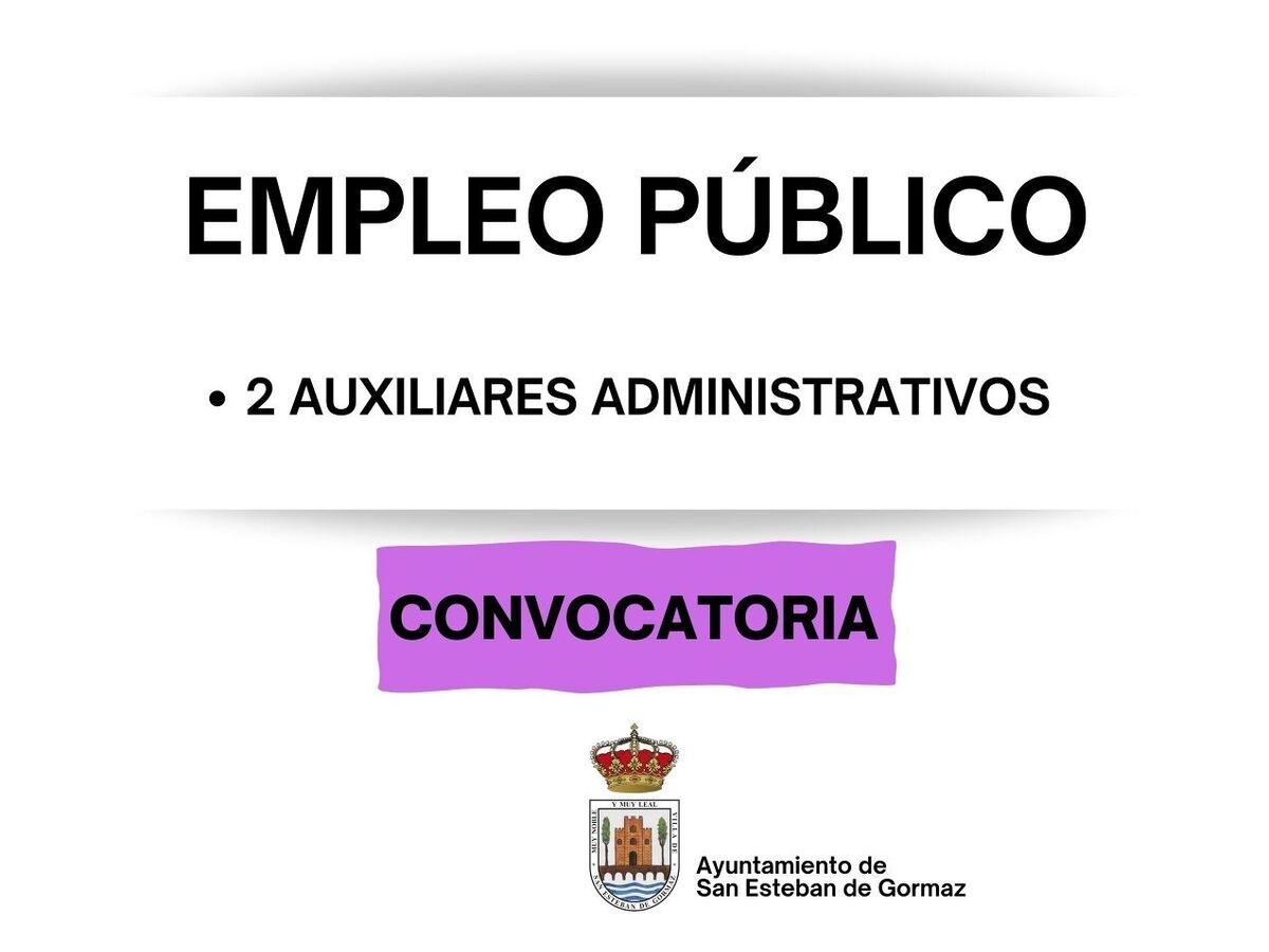 Oferta de empleo: 2 plazas aux. administrativo