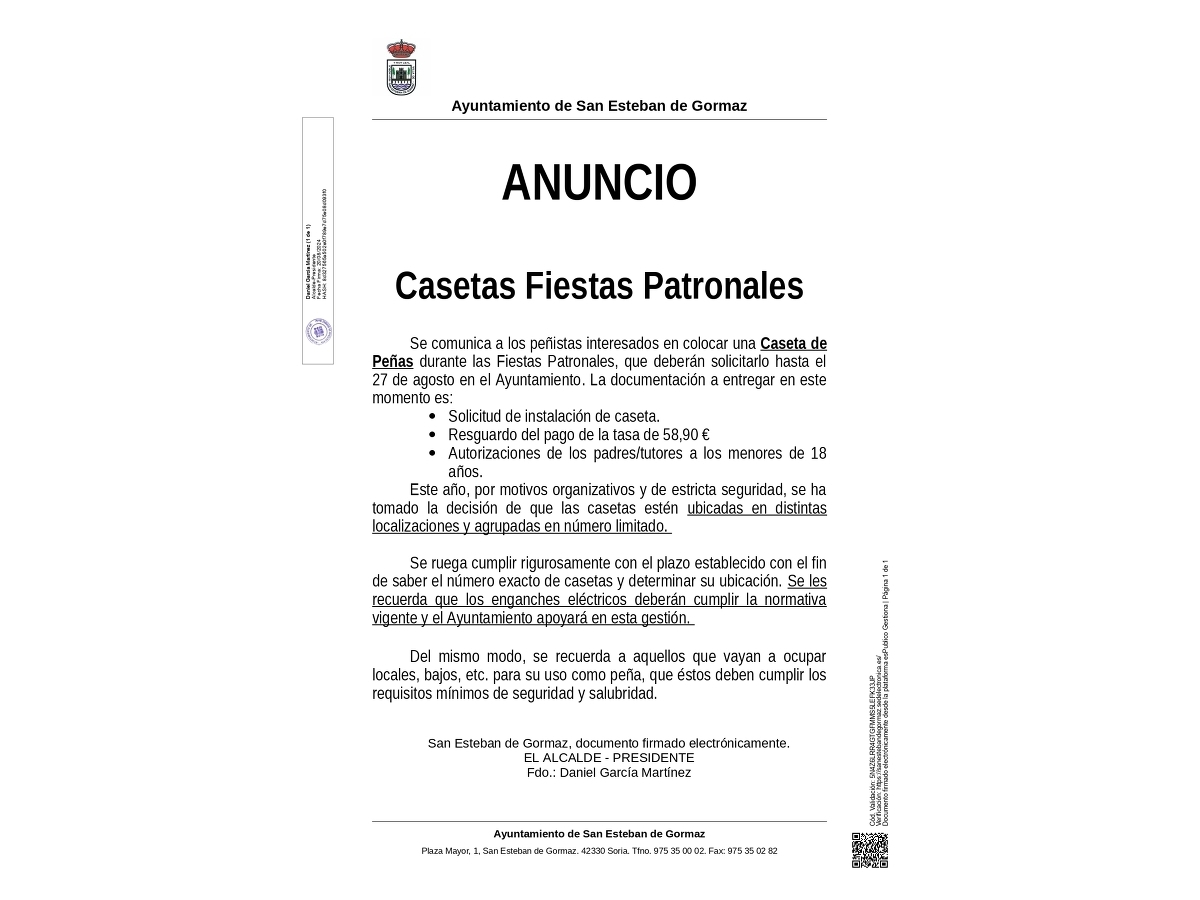 Casetas Fiestas Patronales 2024