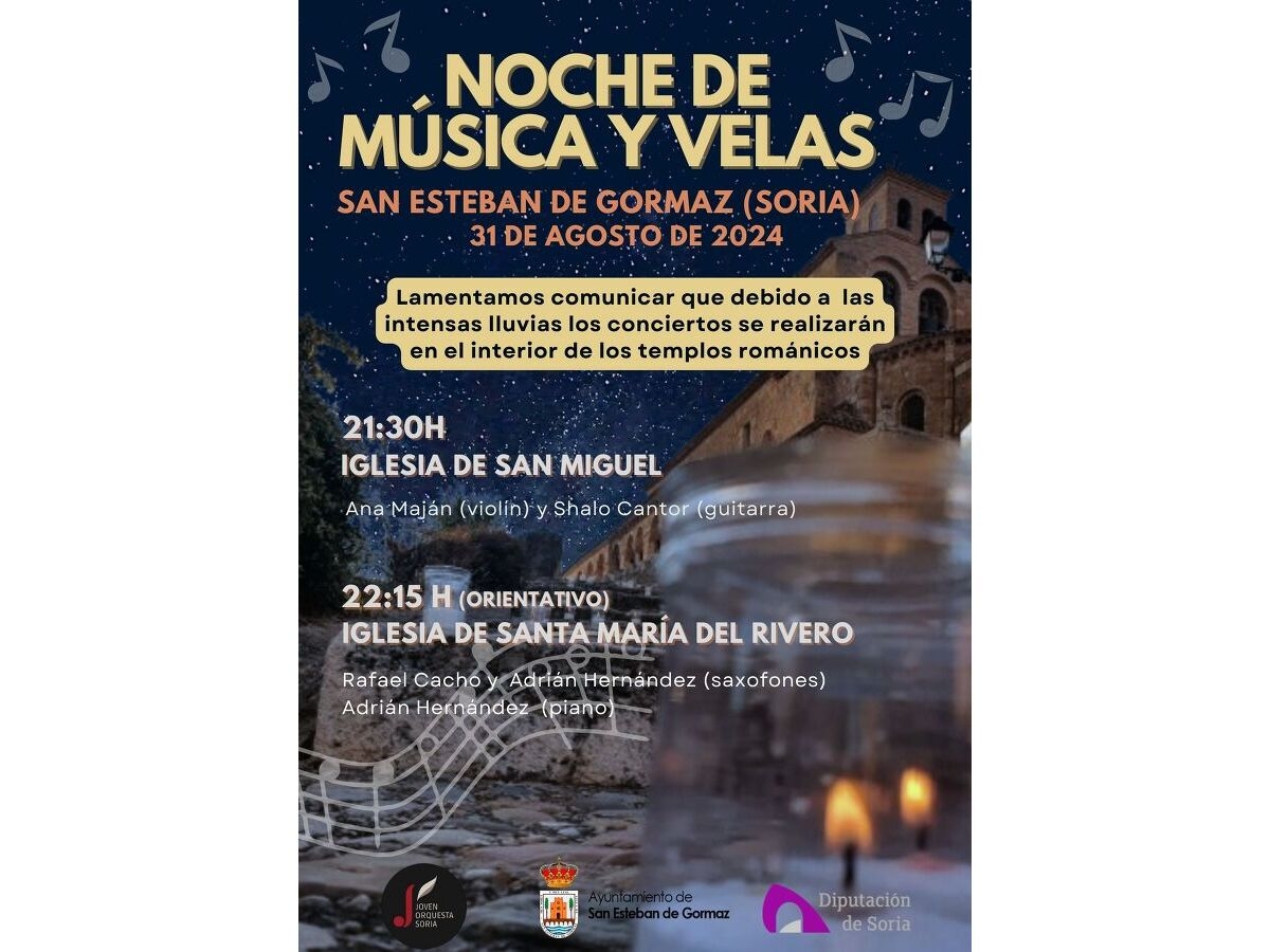 Cambios en la Noche de Música y Velas