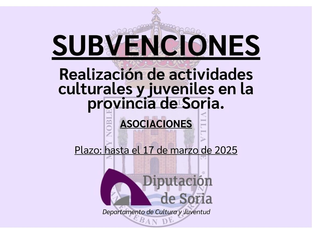 Ayudas a la realización de Actividades Culturales (Diputación de Soria