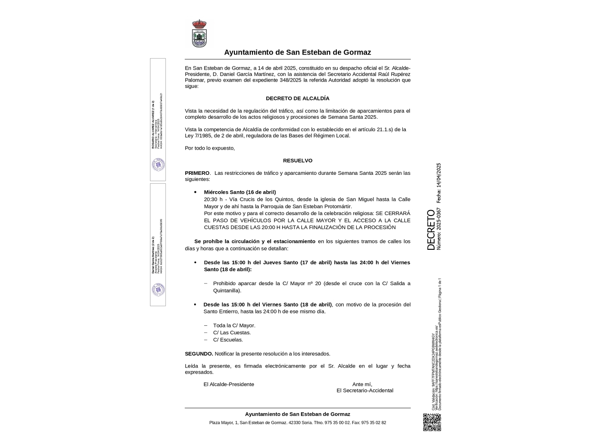 Restricciones de tráfico: Semana Santa 2025