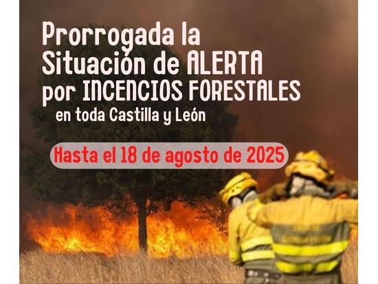 Ampliada la alerta por riesgo de incendios hasta el 18 de agosto