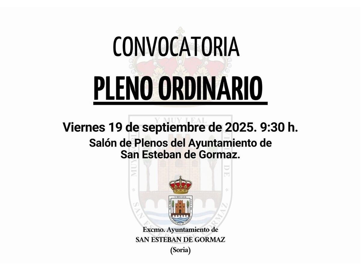 Pleno Ordinario: 19 de septiembre