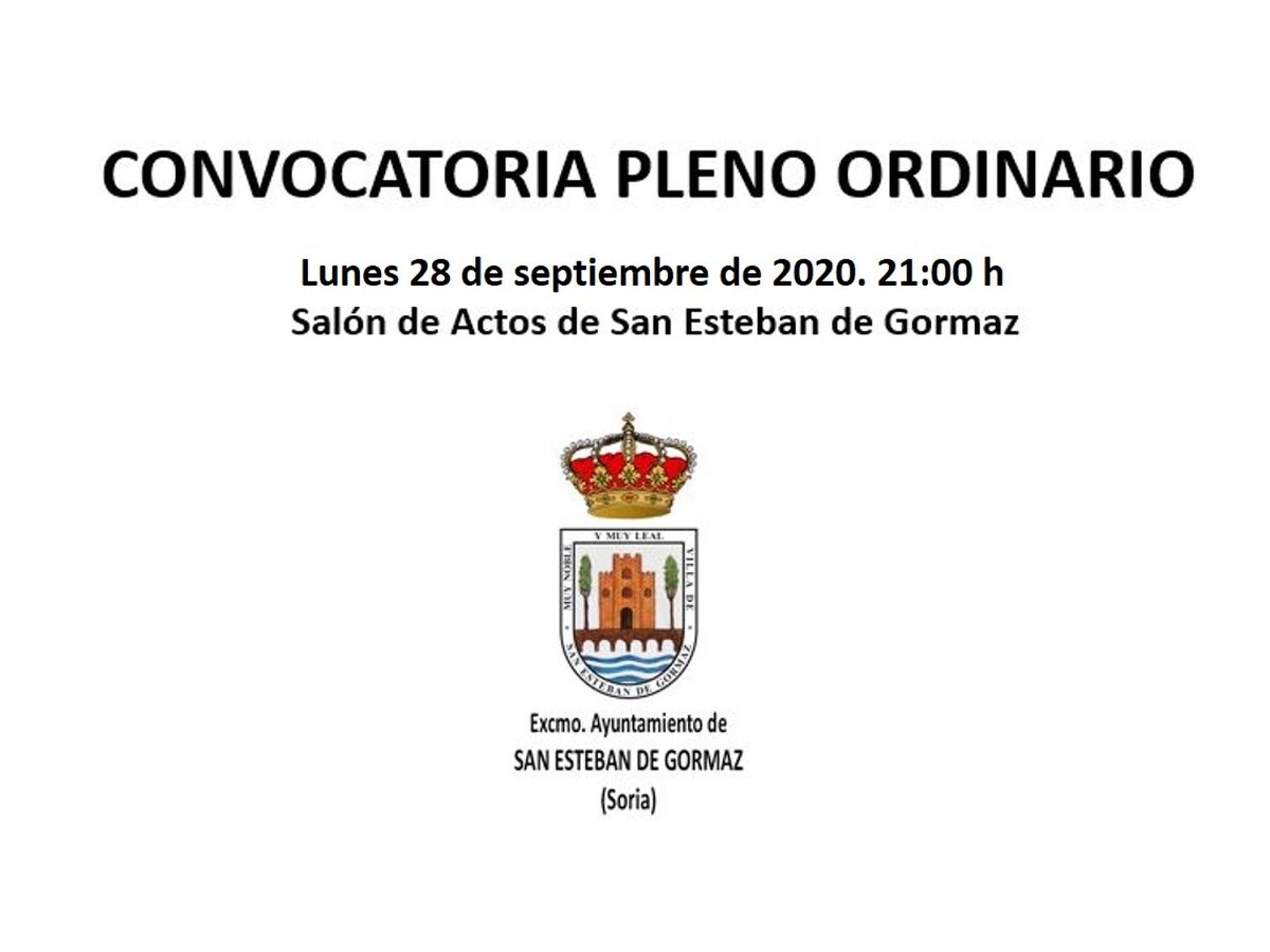 Convocatoria de Pleno Ordinario Municipal