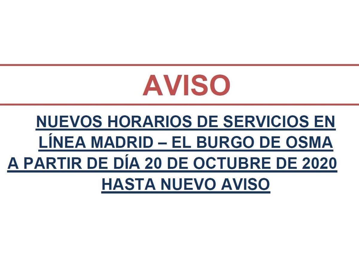 Cambio de horario: Madrid-El Burgo de Osma